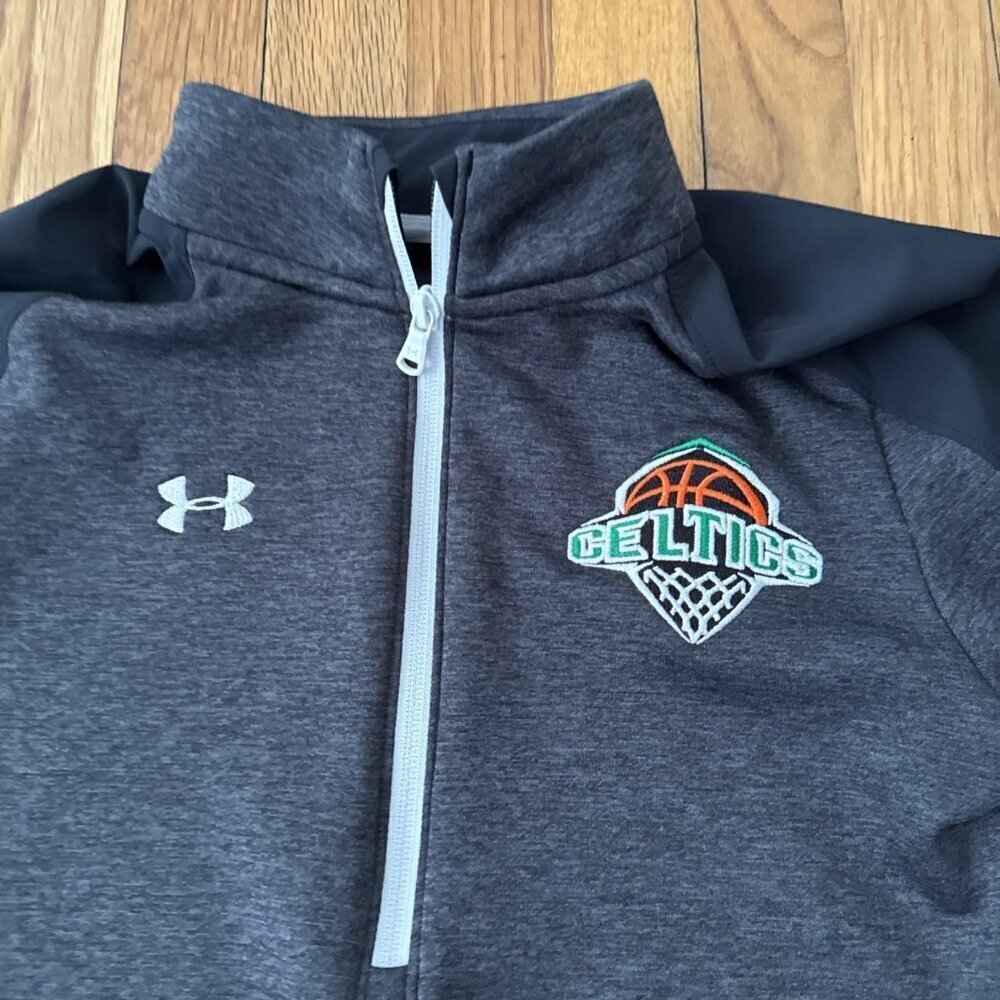 Boston Celtics Logo Women's Gray ColdGear Under Armour Pullover Size M - Picture 3 of 5